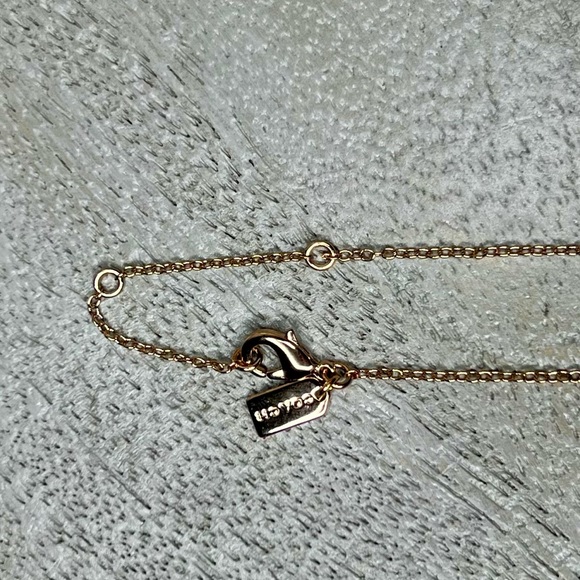 Coach Open Circle Stone Necklace Rose Gold - Picture 3 of 4
